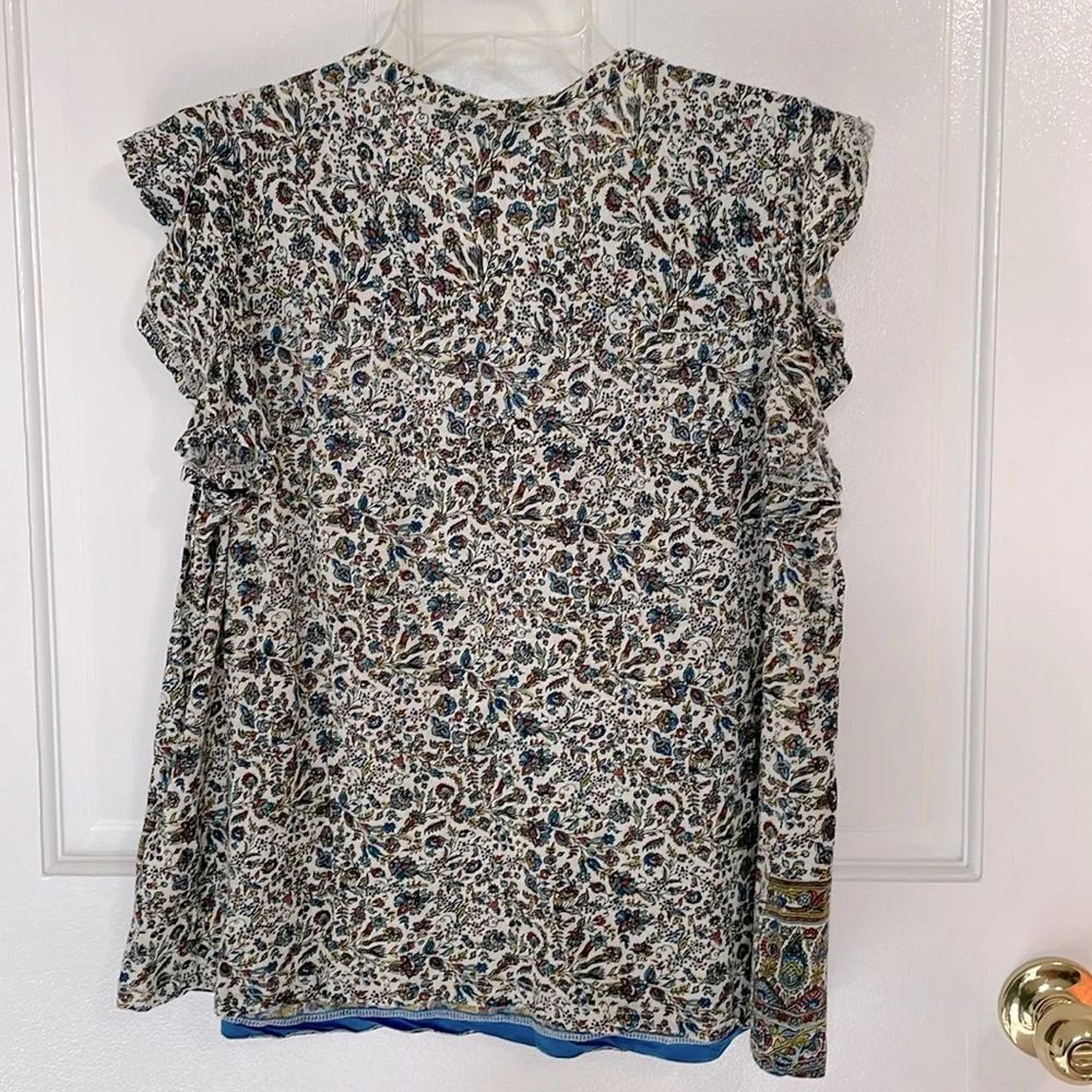 Rachel Zoe multicolored sleeveless Button Front Top, Size L - Picture 7 of 9